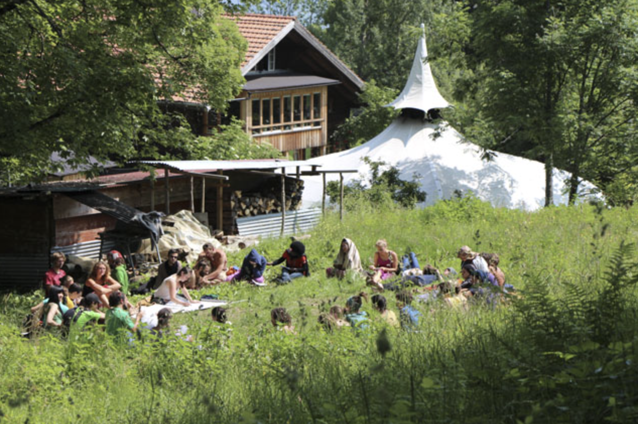 Circle gathering at European Ecovillage Gathering 2013, Switzerland